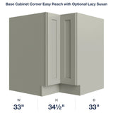 Shaker-Moss Base Cabinet Corner Easy Reach with Optional Lazy Susan