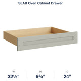 Shaker-Moss: SLAB Oven Cabinet Drawer