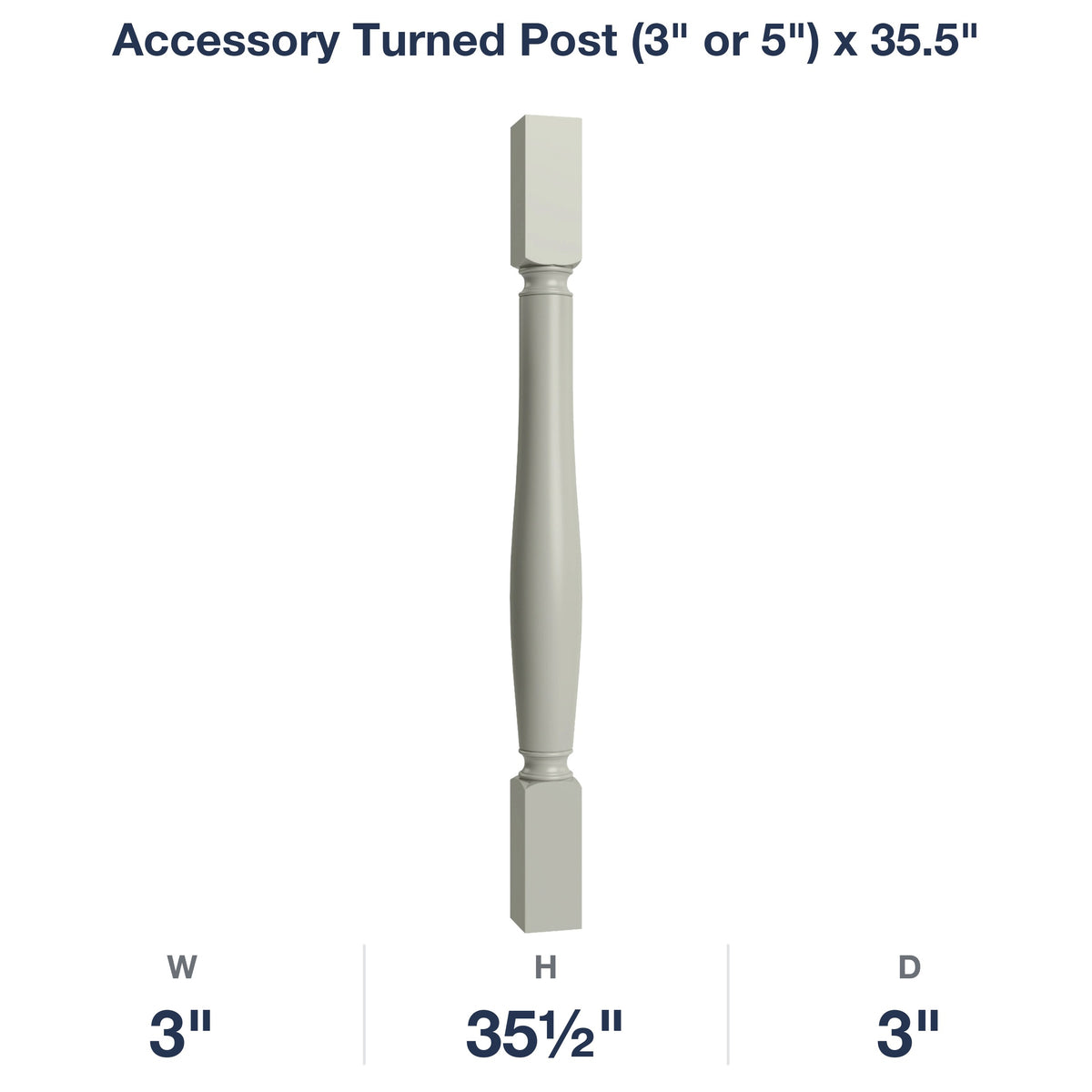 Shaker-Moss: Accessory Turned Post (3" or 5") x 35.5"
