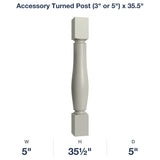 Shaker-Moss: Accessory Turned Post (3" or 5") x 35.5"