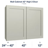 Shaker-Moss Wall Cabinet 42" High 2 Door