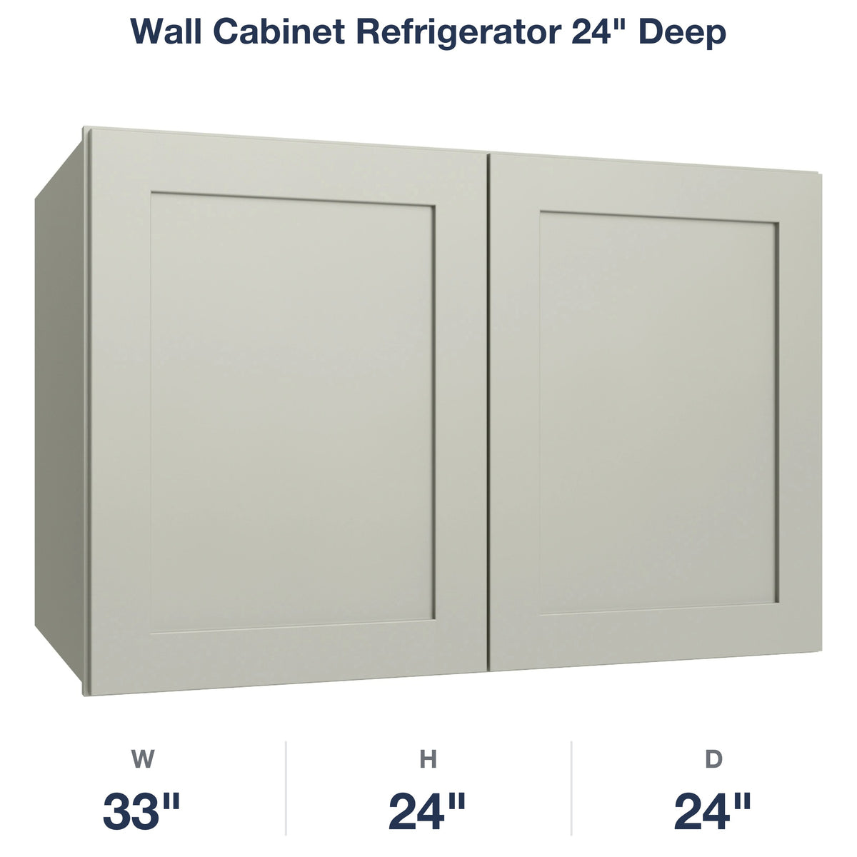 Shaker-Moss Wall Cabinet Refrigerator 24" Deep