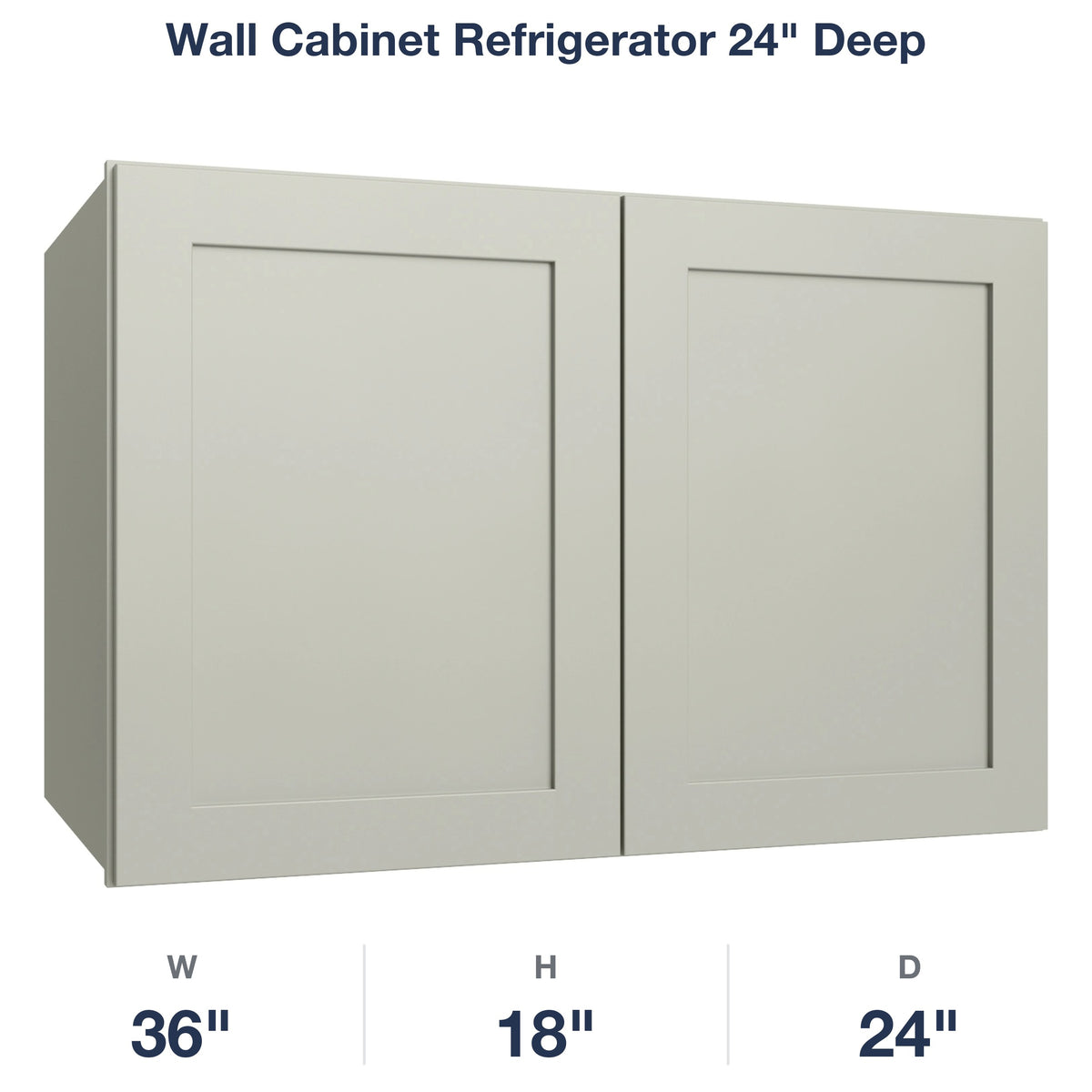 Shaker-Moss Wall Cabinet Refrigerator 24" Deep