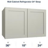 Shaker-Moss Wall Cabinet Refrigerator 24" Deep