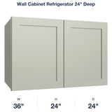 Shaker-Moss Wall Cabinet Refrigerator 24" Deep