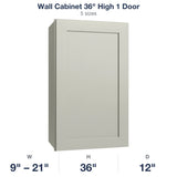 Shaker-Moss Wall Cabinet 36" High 1 Door