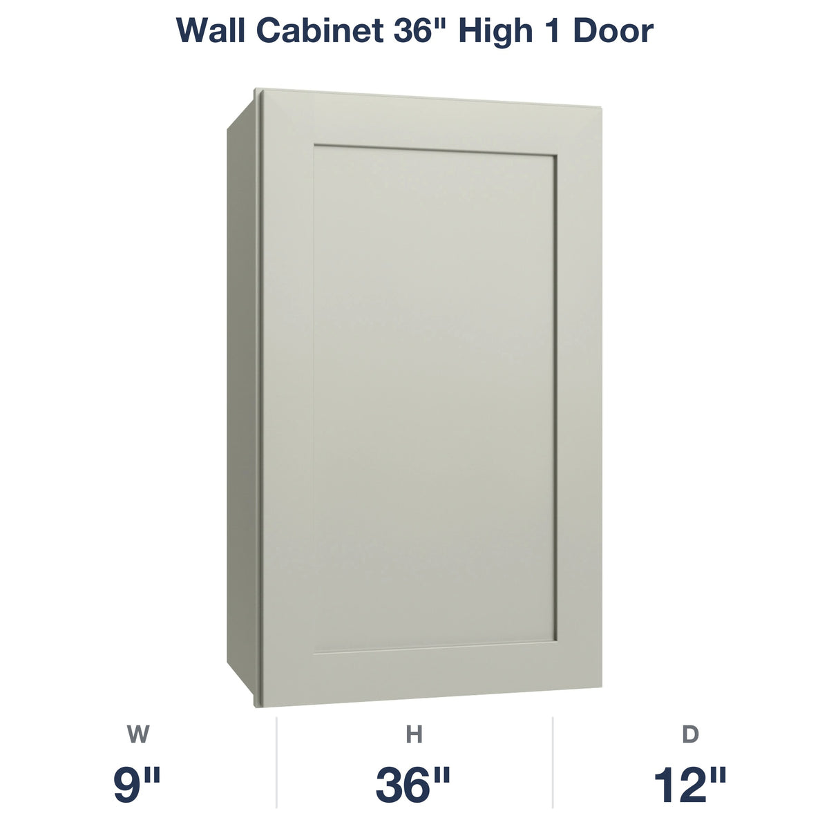 Shaker-Moss Wall Cabinet 36" High 1 Door