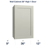 Shaker-Moss Wall Cabinet 36" High 1 Door