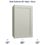 Shaker-Moss Wall Cabinet 36" High 1 Door