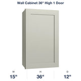 Shaker-Moss Wall Cabinet 36" High 1 Door