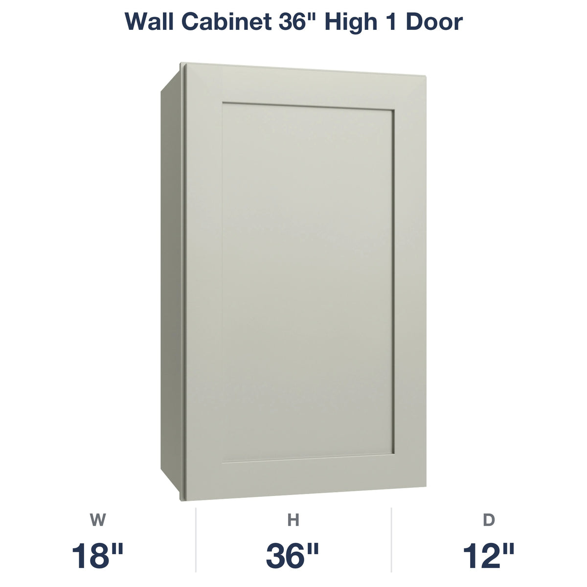 Shaker-Moss Wall Cabinet 36" High 1 Door