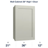 Shaker-Moss Wall Cabinet 36" High 1 Door
