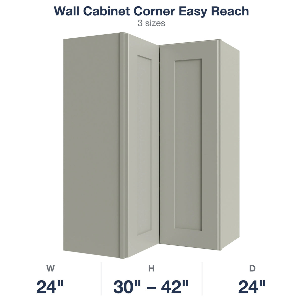 Shaker-Moss Wall Cabinet Corner Easy Reach