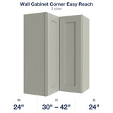 Shaker-Moss Wall Cabinet Corner Easy Reach