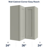Shaker-Moss Wall Cabinet Corner Easy Reach