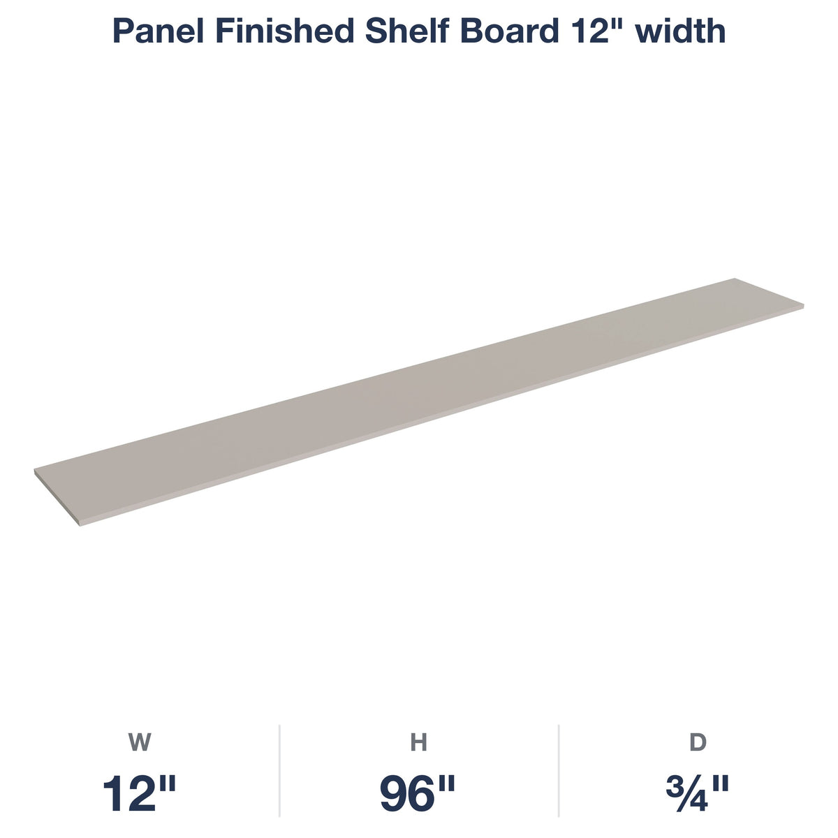 Shaker-Sand: Panel Finished Shelf Board 12" width