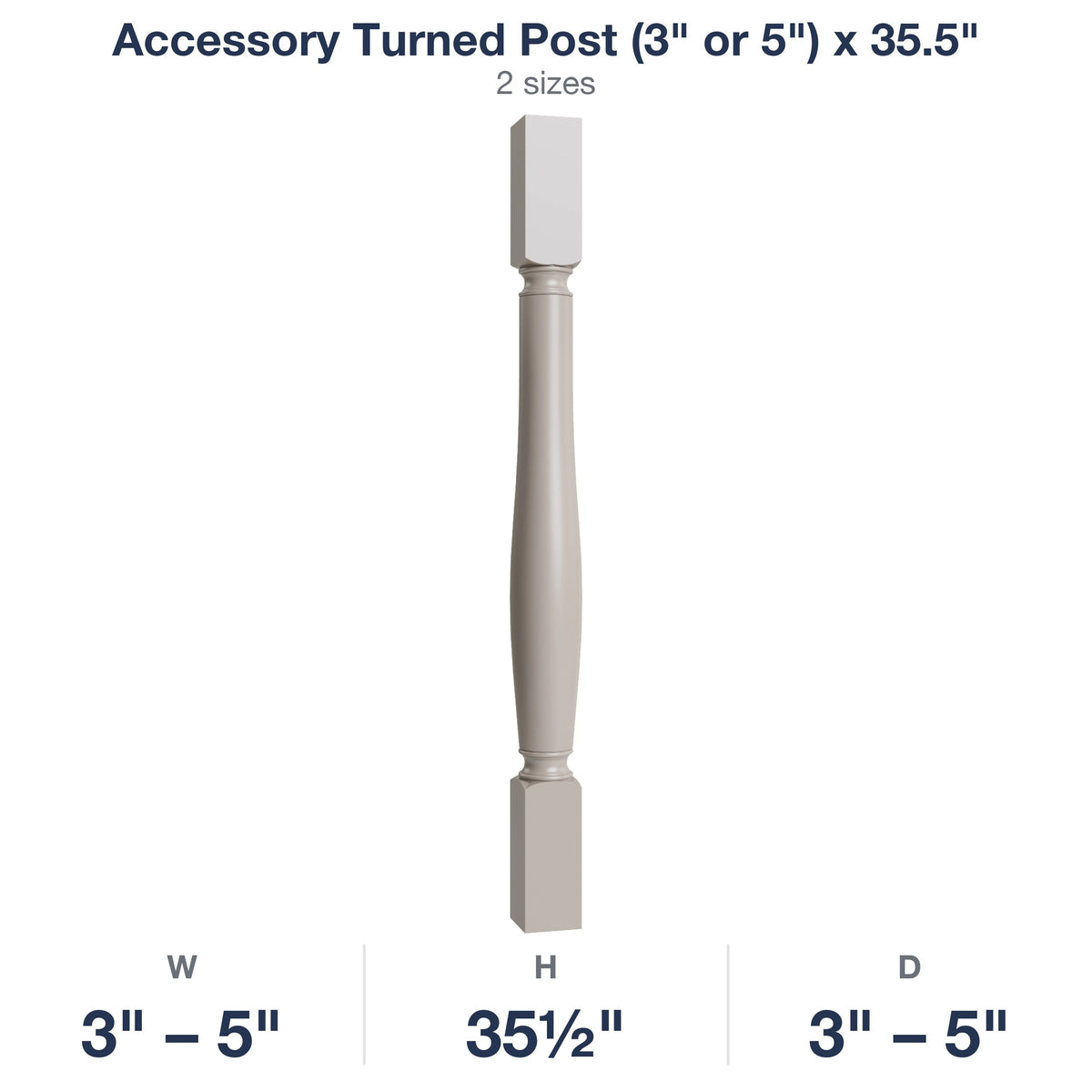 Shaker-Sand: Accessory Turned Post (3" or 5") x 35.5"