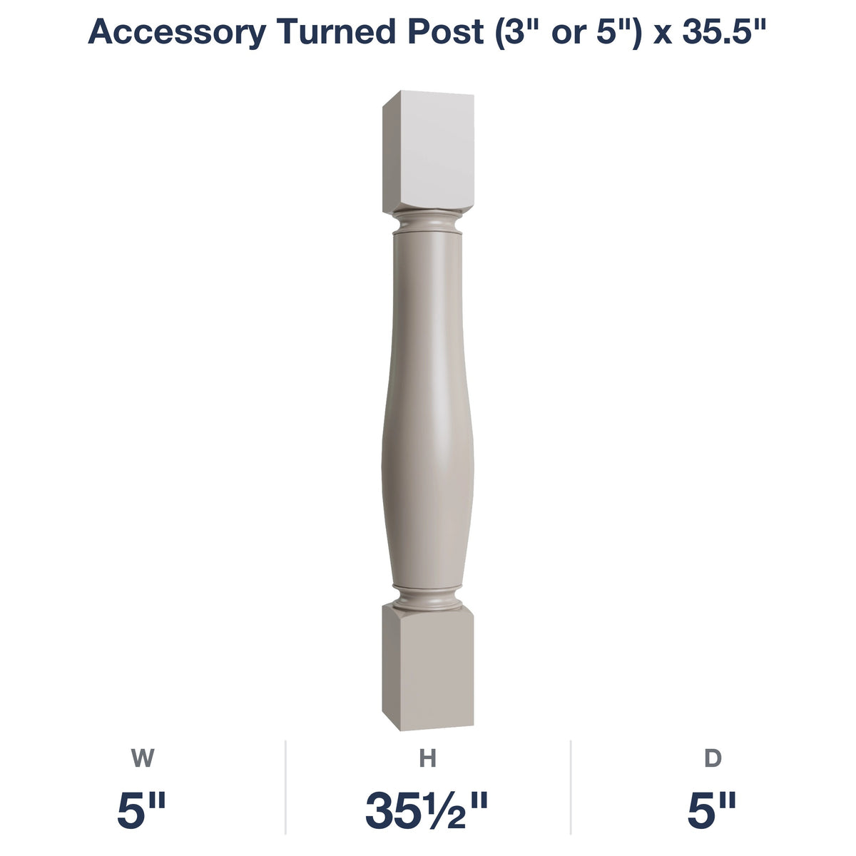 Shaker-Sand: Accessory Turned Post (3" or 5") x 35.5"