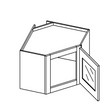 Wall Corner Stacker Diagonal 1 Door Cabinet Routed for Glass