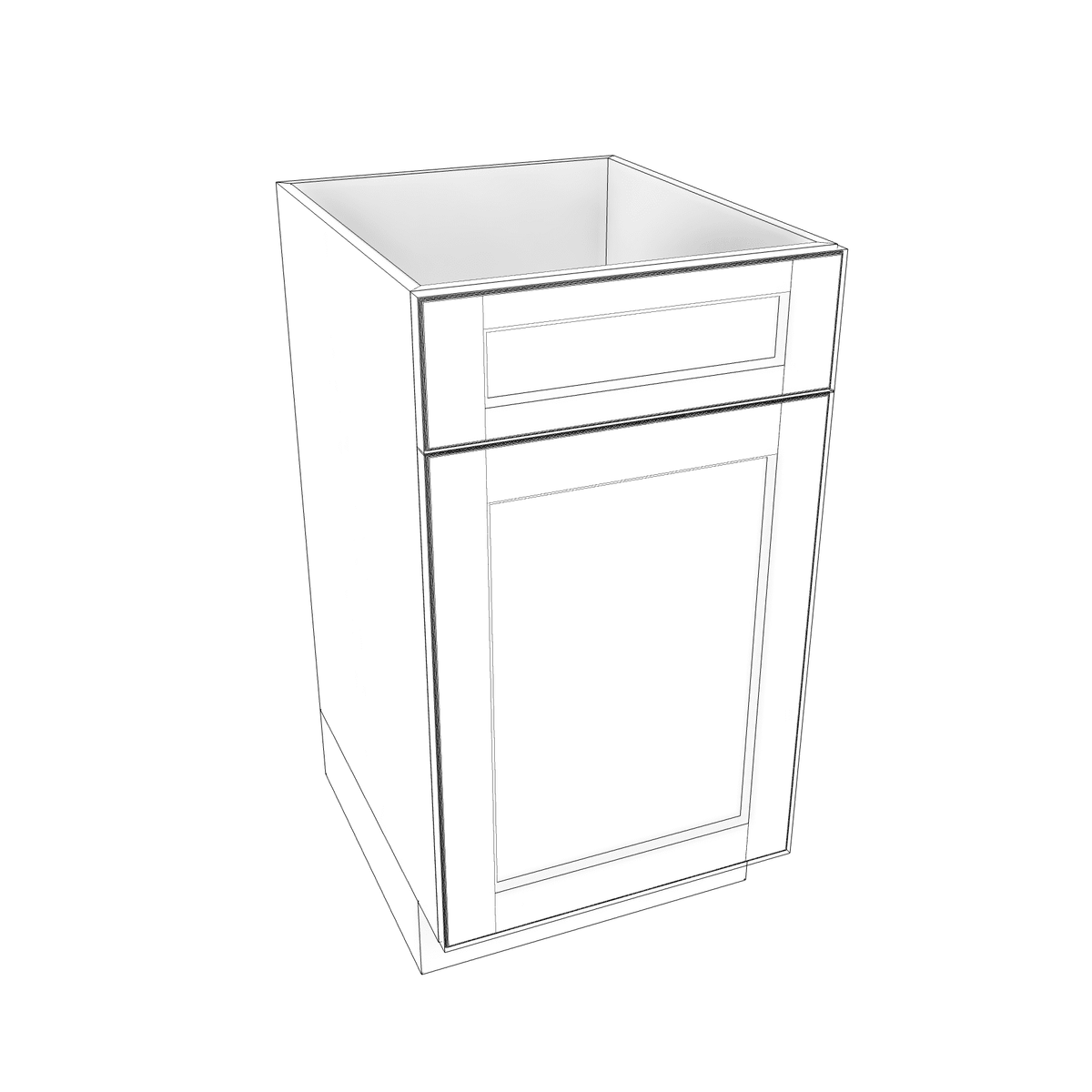 Smoky-Grey Assembled Vanity Base Cabinet 1 Door 1 Drawer