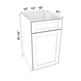 Smoky-Grey Assembled Vanity Base Cabinet 1 Door 1 Drawer