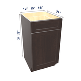 Espresso Assembled Vanity Base Cabinet 1 Door 1 Drawer