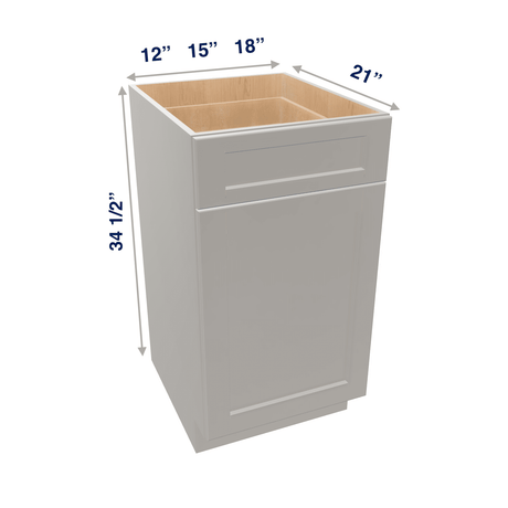 Misty-Grey Assembled Vanity Base Cabinet 1 Door 1 Drawer