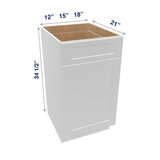 Luxor-White Assembled Vanity Base Cabinet 1 Door 1 Drawer