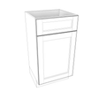 Smoky-Grey Assembled Vanity 1 Door Sink Base with Drawer Front 18" Wide X 16" Depth