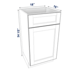 Smoky-Grey Assembled Vanity 1 Door Sink Base with Drawer Front 18" Wide X 16" Depth