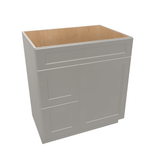 Misty-Grey Assembled Vanity Combination Base Cabinet with 1 Door 2 Drawers Left or Right