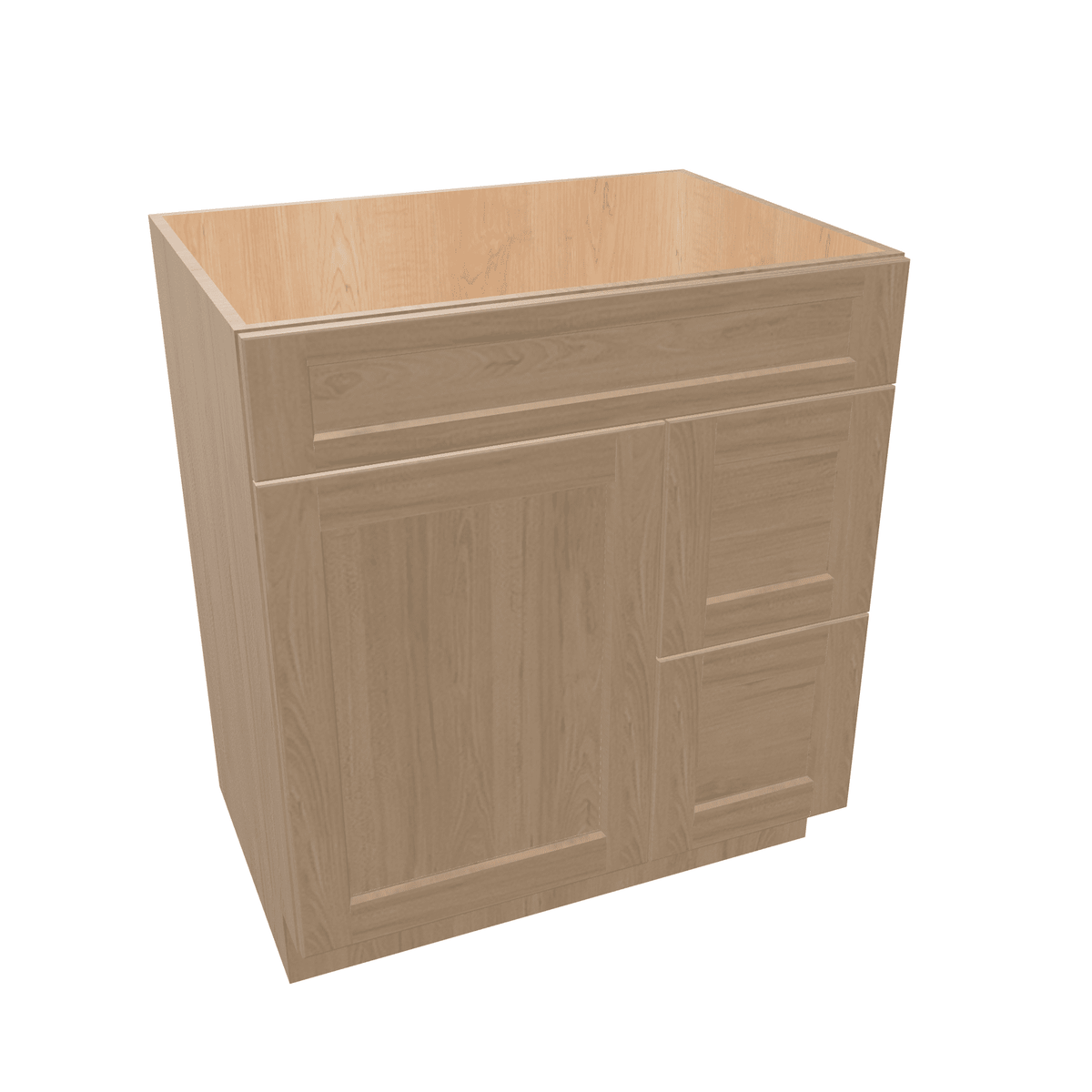 Harvest Assembled Vanity Combination Base Cabinet with 1 Door 2 Drawers Left or Right