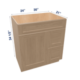 Harvest Assembled Vanity Combination Base Cabinet with 1 Door 2 Drawers Left or Right