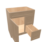 Harvest Assembled Vanity Combination Base Cabinet with 1 Door 2 Drawers Left or Right