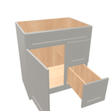 Misty-Grey Assembled Vanity Combination Base Cabinet with 1 Door 2 Drawers Left or Right