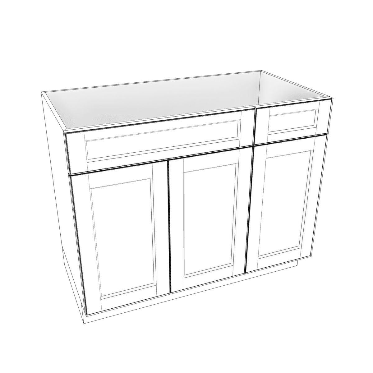 Smoky-Grey Assembled Vanity Combination Base Cabinets 36" - 42" Wide 1 Drawer Right