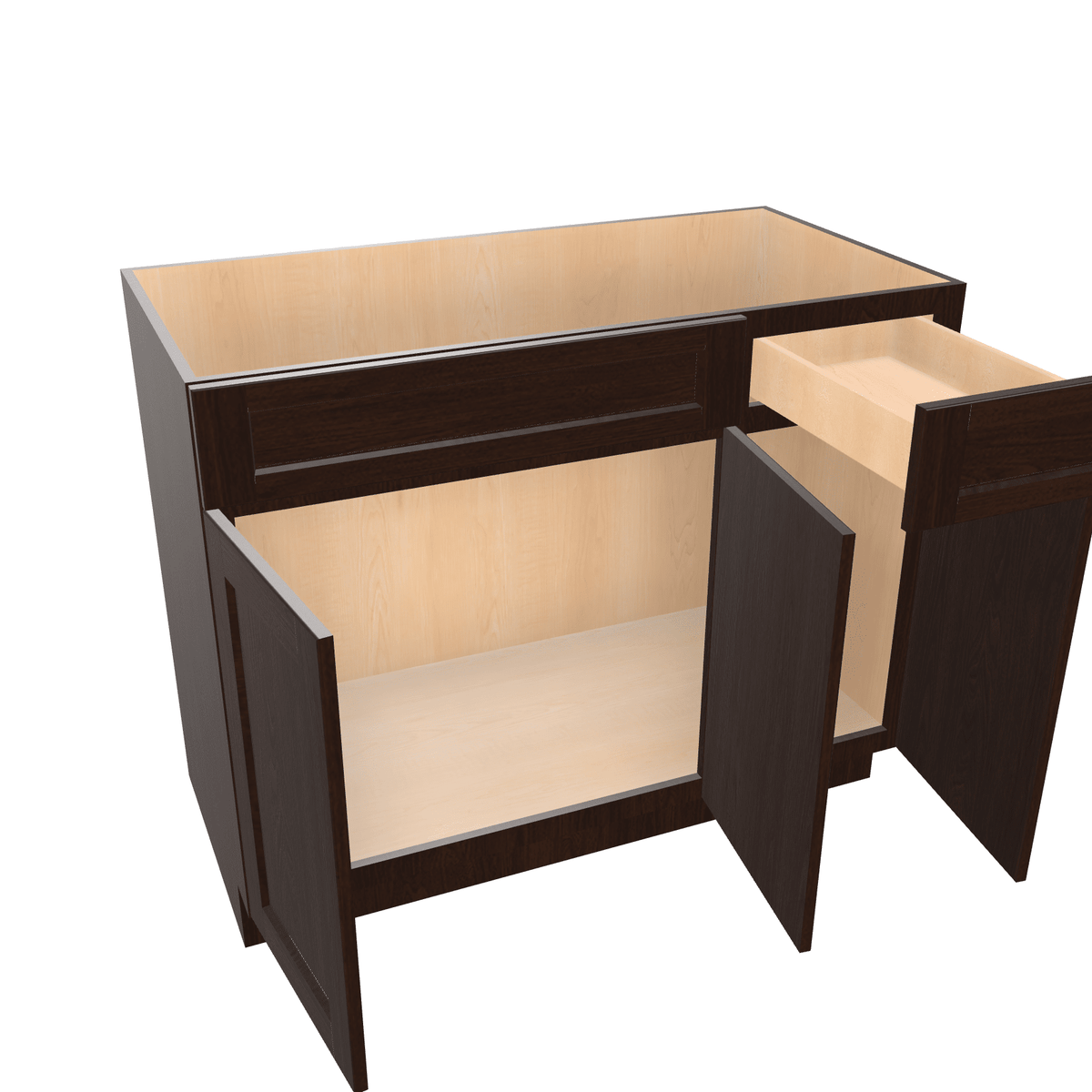 Espresso Assembled Vanity Combination Base Cabinets 36" - 42" Wide 1 Drawer Right