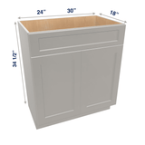 Misty-Grey Assembled Vanity 2 Door Sink Base with Drawer Front 18" Deep