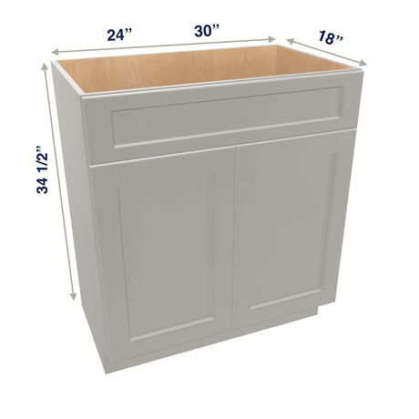 Misty-Grey Assembled Vanity 2 Door Sink Base with Drawer Front 18" Deep