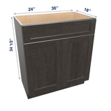 Smoky-Grey Assembled Vanity 2 Door Sink Base with Drawer Front 18" Deep