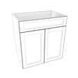 Smoky-Grey Assembled Vanity 2 Door Sink Base with Drawer Front