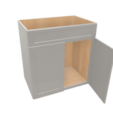 Misty-Grey Assembled Vanity 2 Door Sink Base with Drawer Front
