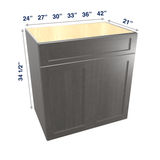 Smoky-Grey Assembled Vanity 2 Door Sink Base with Drawer Front