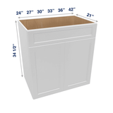 Luxor-White Assembled Vanity 2 Door Sink Base with Drawer Front