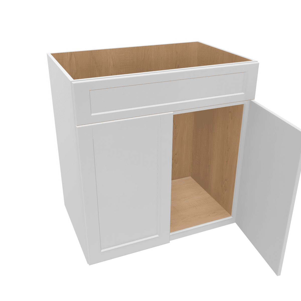 Luxor-White Assembled Vanity 2 Door Sink Base with Drawer Front
