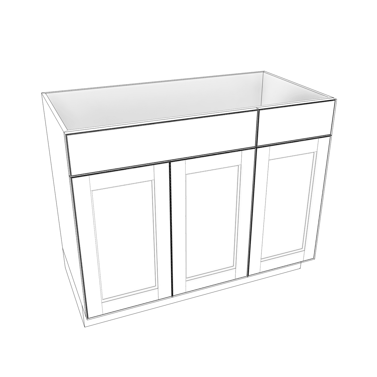 Smoky-Grey Assembled Vanity Combination Base Cabinets 36" - 42" Wide 1 Drawer Right