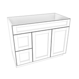 Smoky-Grey Assembled Vanity Combination Base Cabinet with 2 Doors 2 Drawers Left or Right