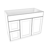 Smoky-Grey Assembled Vanity Combination Base Cabinet with 2 Doors 2 Drawers Left or Right