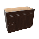 Espresso Assembled Vanity Combination Base Cabinet with 2 Doors 2 Drawers Left or Right