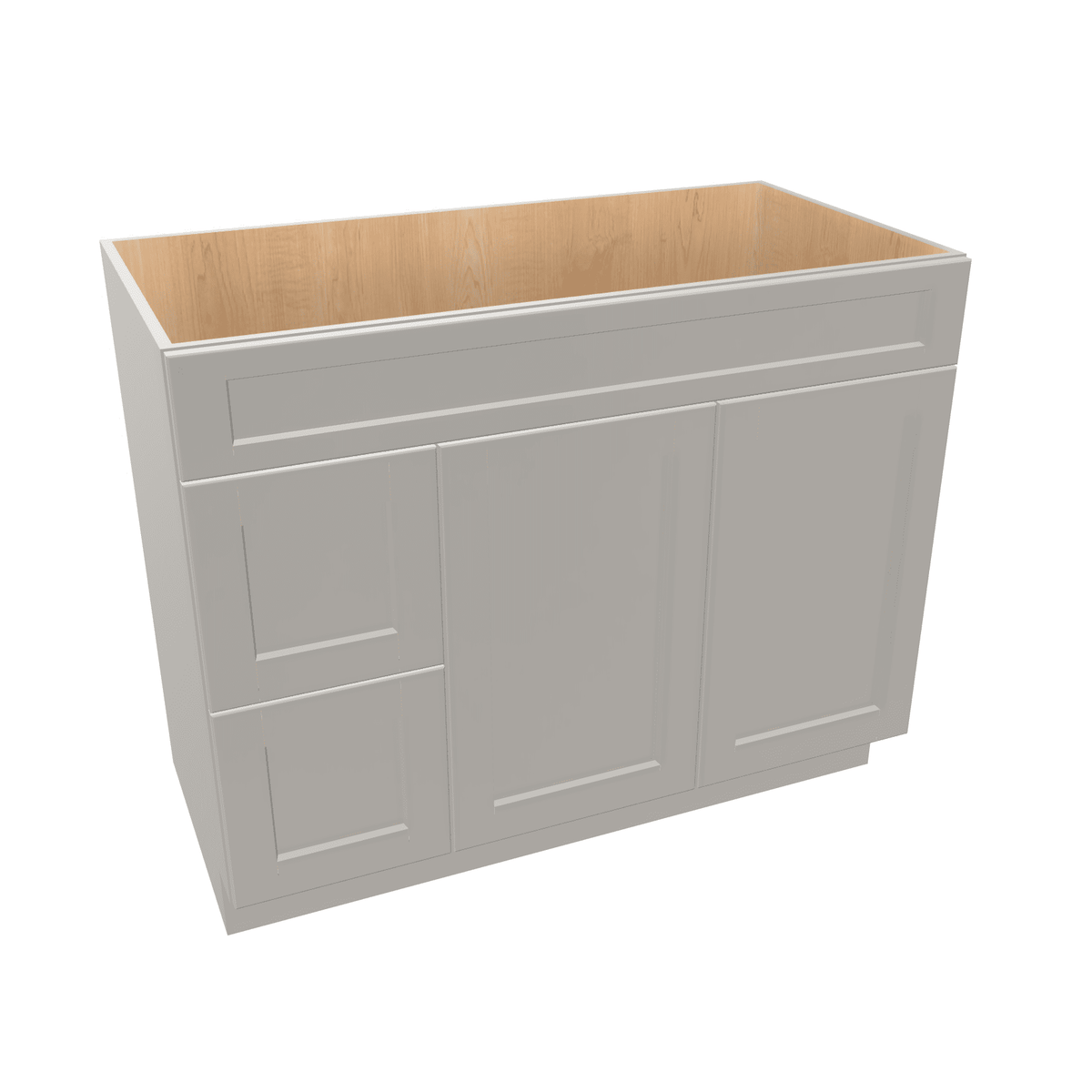 Misty-Grey Assembled Vanity Combination Base Cabinet with 2 Doors 2 Drawers Left or Right
